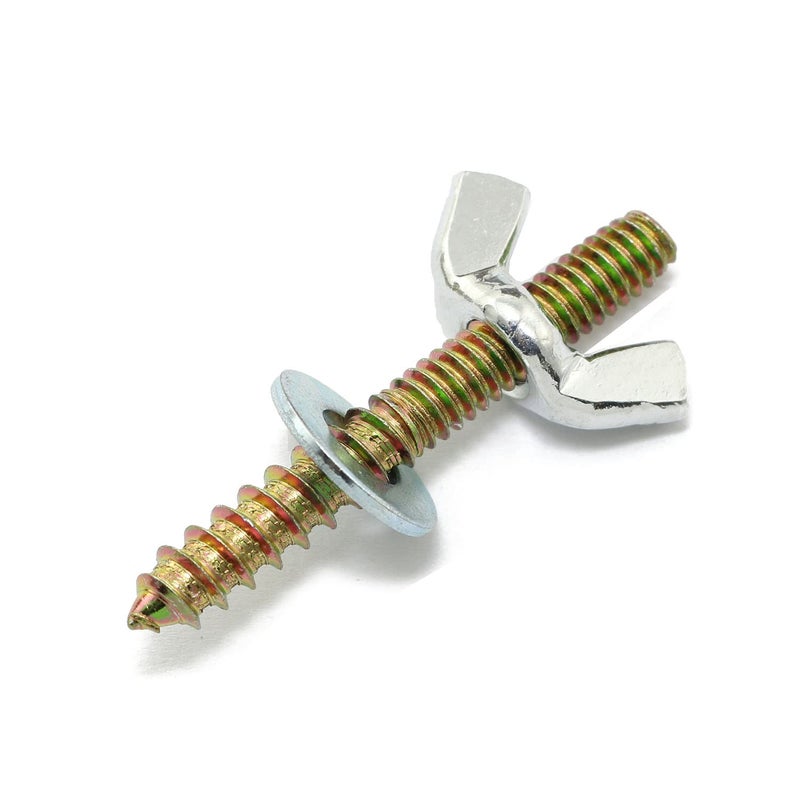 Pro Bamboo Kitchen Hanger Bolts 1/4-20 x 2 Double Head Dowel Screw with Wing Nuts for Wood Furniture - Image 5